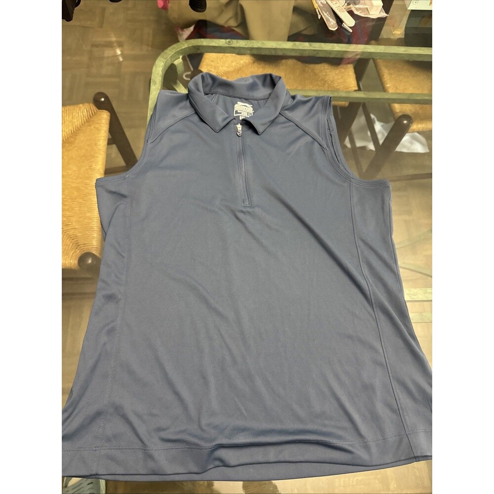 Slazenger Golf Women’s Sleeveless Shirt Tank 1/4 Zip Stretch Navy Size Large